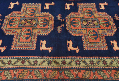 Vintage Purple-Navy Pictorial Design 3X11 Ft