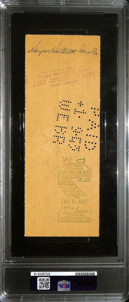 Paul "Bear" Bryant Hof Signed 1942 Bank Check