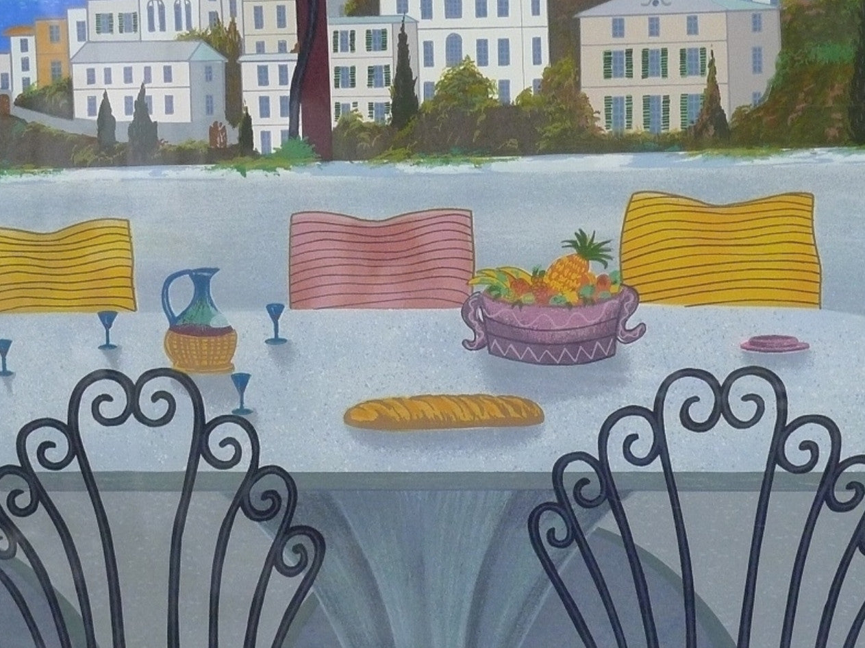 Fanch Ledan (France 1949) - Amalfi Coast Original Serigraph Print Signed Framed