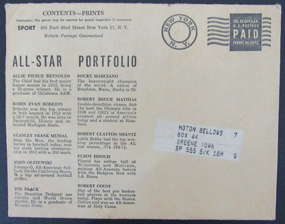 Lot Of (10) 1953 Sport All Star Portfolio 5.5X7
