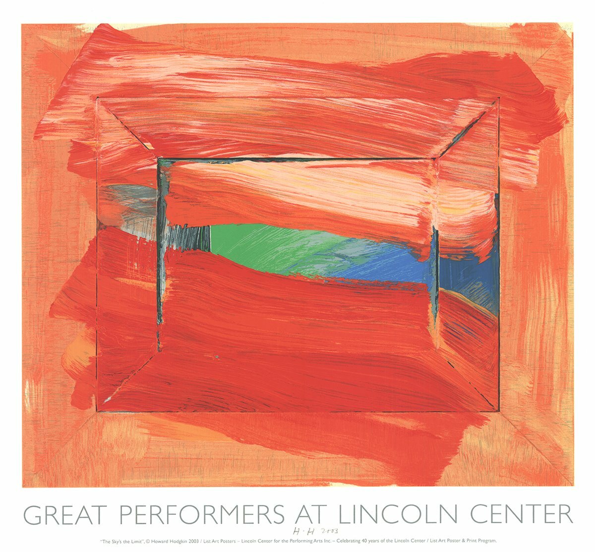 Howard Hodgkin The Sky'S The Limit Signed " Serigraph Abstract Red