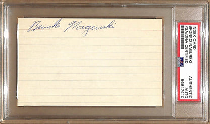 Bronko Nagurski Hof Autographed 3X5 Index Card
