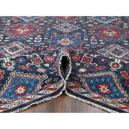 12'X18' Black Supple Organic Wool Hand Knotted Oversize Oriental Rug