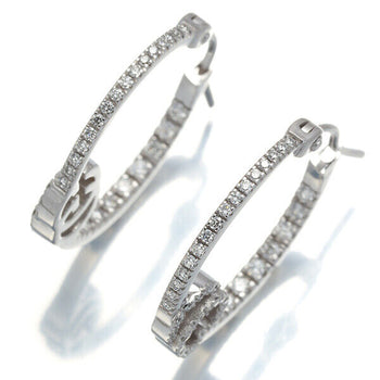 Gucci Earrings Gg Running Diamond Hoop 18K 750 White Gold