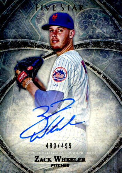 Zack Wheeler 2014 Topps Five Star Autographed Card #489/499