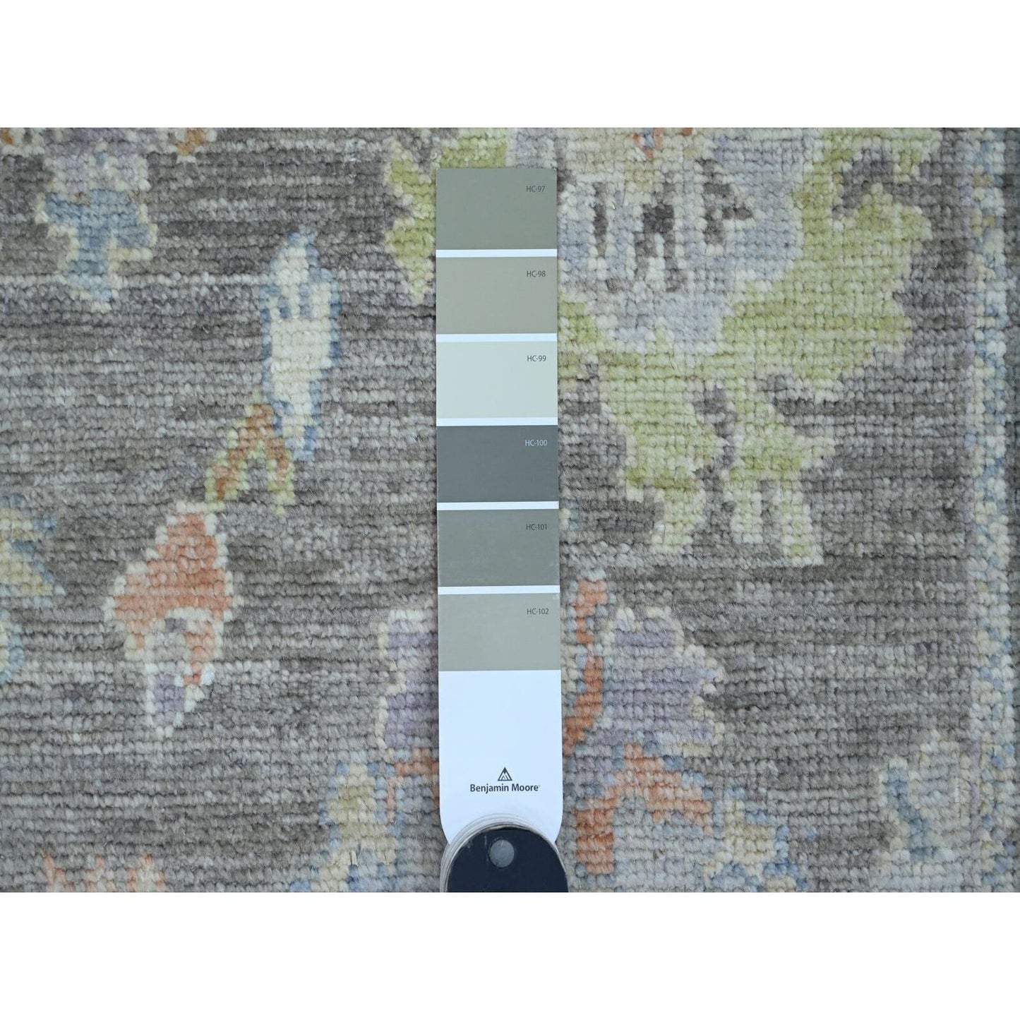 2'10"X5'10" Brown Angora Oushak Leaf Design Hand Knotted Wool Runner Rug