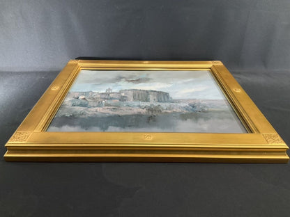 Carlos Puente Suburban Landscape Original Oil Painting Spanish Artist Signed