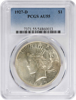1927-D Peace Silver Dollar AU55 PCGS