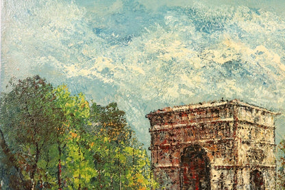 Hopmans (Netherlands) Original Oil Painting "Arc De Triomphe, Paris" Signed F20