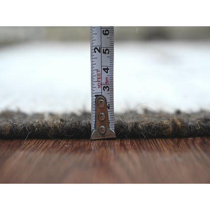 6'6"X9' White Moroccan Weave Geometric Pattern Soft Wool Hand Knotted Rug