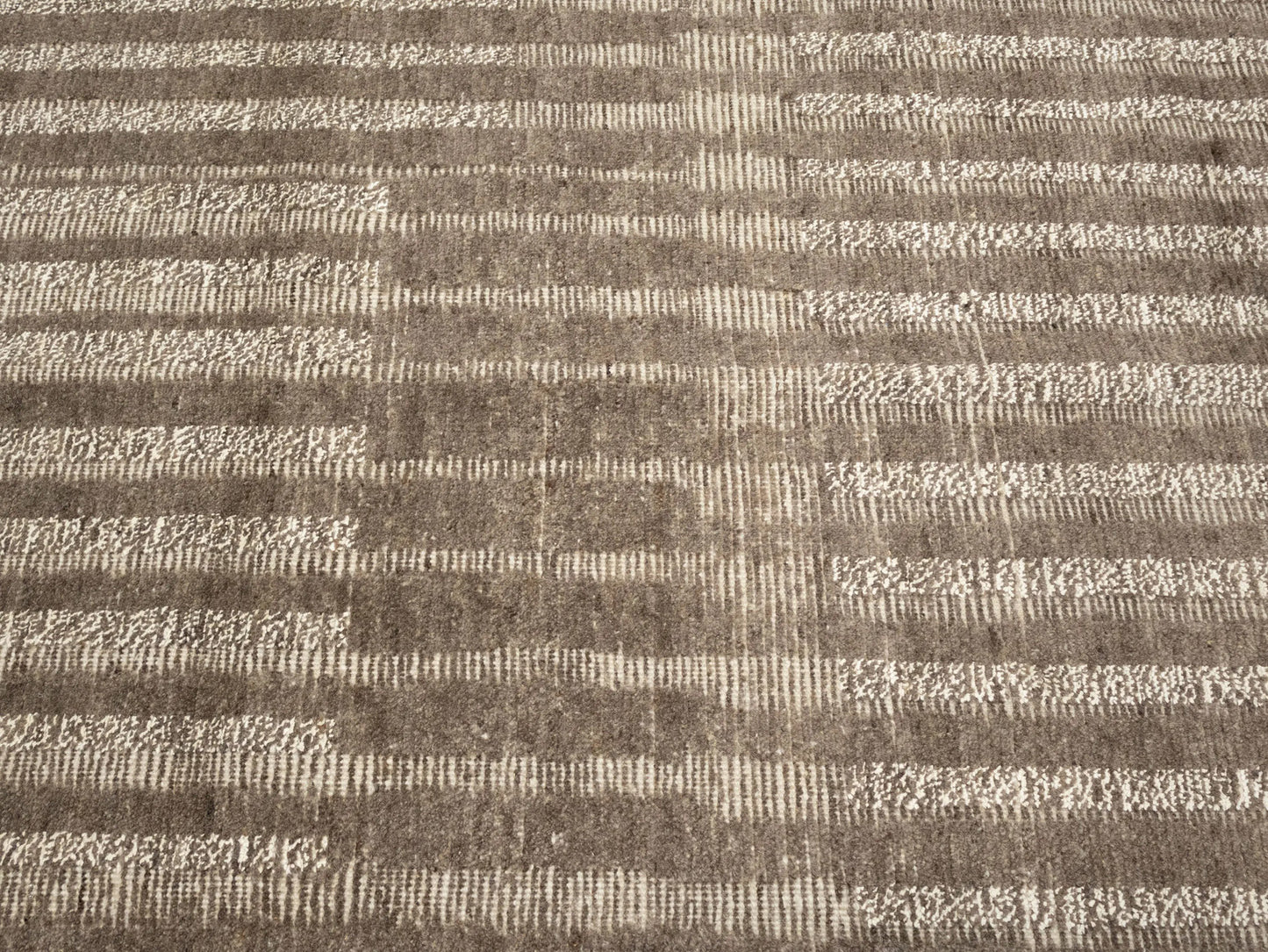 8x10 Hand-Knotted Bas-Relief Modern Oriental Rug Brown Wool Area Carpet