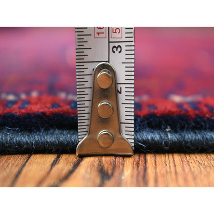 5'6"X8' Deep Red Afghan Khamyab Soft And Shiny Wool Hand Knotted Rug