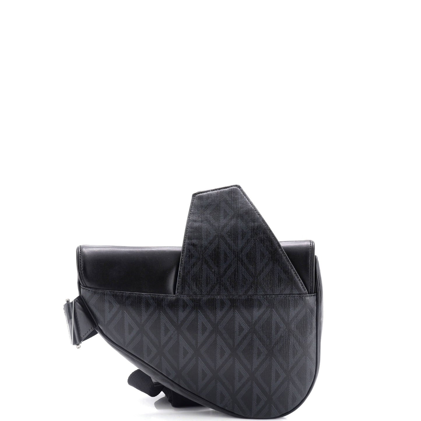 Christian Dior Saddle Crossbody Bag Cd Diamond Coated Canvas And Leather