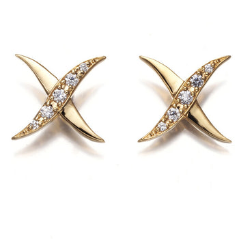 Vendome Earrings Diamond Wave Cross 18K 750