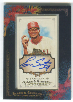 2009 Topps Allen & Ginter Ervin Santana Autographed Card