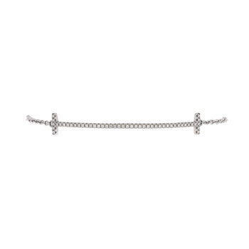 Tiffany & Co. T Smile Chain Bracelet 18K White Gold With Diamonds Medium