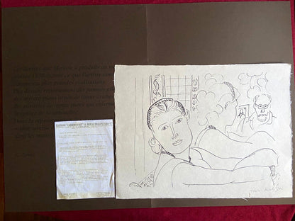 Henri Matisse Lithograph Coa Contract Signed By Hand Numbered In Pencil