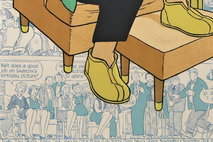 Dick Moores "Gasoline Alley" Ed100 Comic Art Print Signed In  Pencil Framed