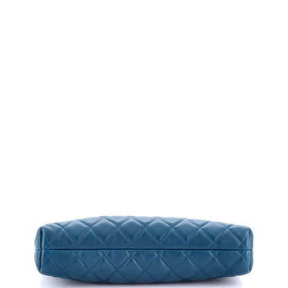 Chanel Cc Kisslock Clutch Quilted Calfskin