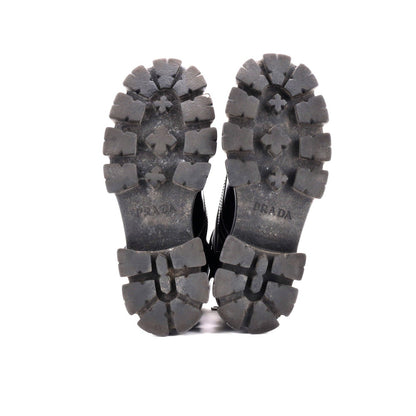 Prada Monolith Combat Boots Leather And Nylon