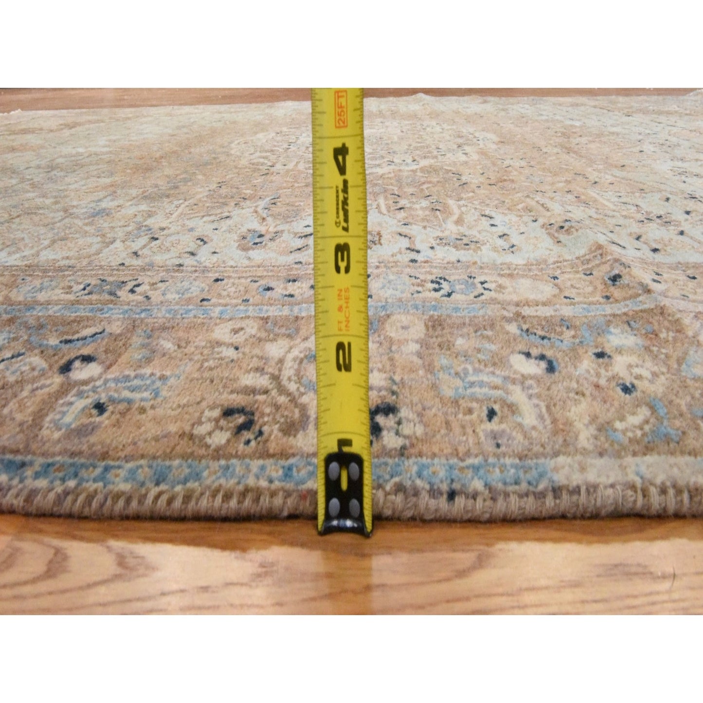 6'4"X9'4" Light Green, Semi Antique Zoroastrian Wool Hand Knotted Rug