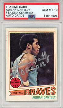 Adrian Dantley Autographed 1977 Topps Card #56 (Psa Auto 10)