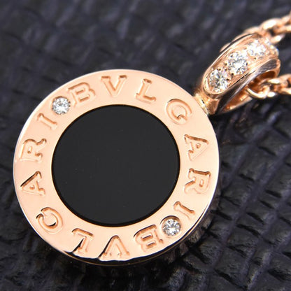 Bvlgari Bvlgari Onyx And Shell Diamond Necklace In Pink Gold 750Pg