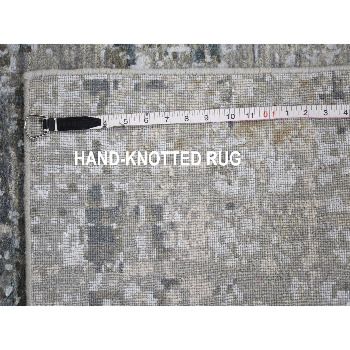 Rug 2'6"x12'4" Abstract Design Denser Weave Wool And Silk Runner Oriental