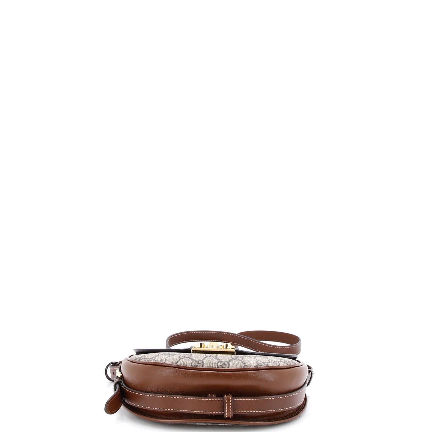 Gucci Padlock Saddle Shoulder Bag Gg Coated Canvas And Leather Small