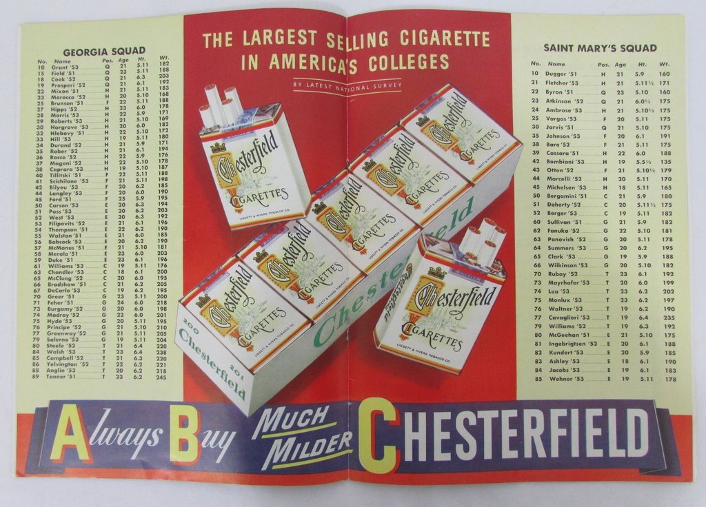 9/29/1950 Georgia Bulldogs Vs. Saint Mary'S Official Football Program 131193