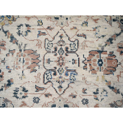11'10"X17'8" Ivory Mahal Design 100% Wool Hand Knotted Oriental Rug