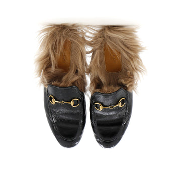 Gucci Women'S Princetown Mules Patent With Fur