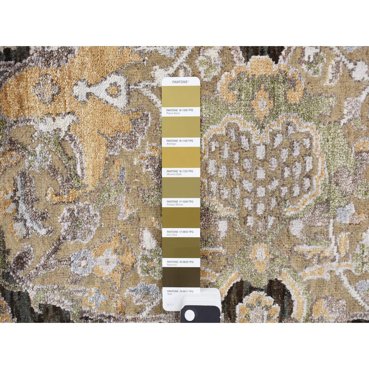 8'3"X9'9" Brown Zoroastrian Influence Silk With Wool Hand Knotted Rug