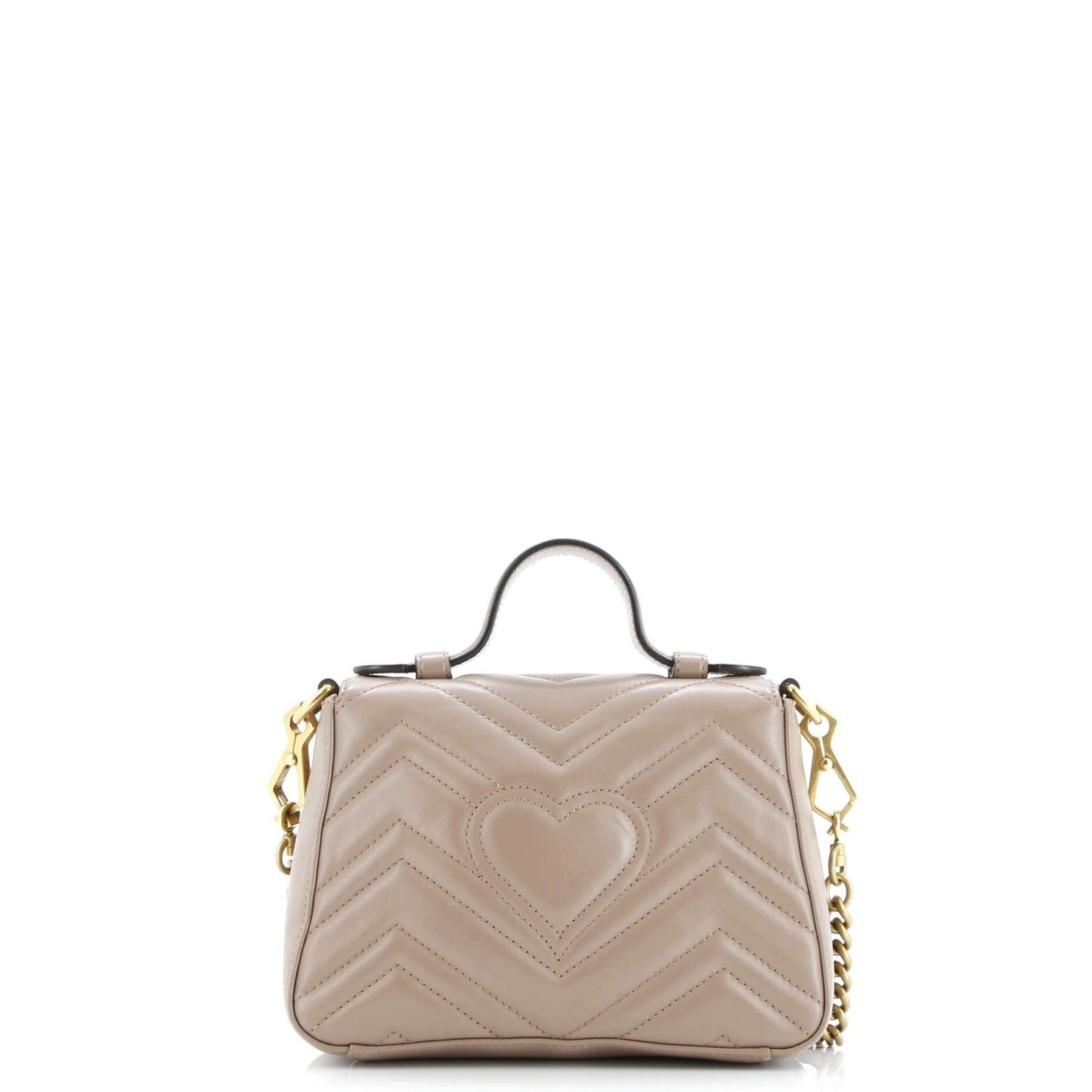 Gucci Gg Marmont Top Handle Flap Bag Matelasse Leather Mini