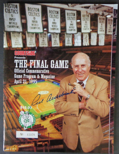 Red Auerbach Hof Signed 1995 Program Final Game