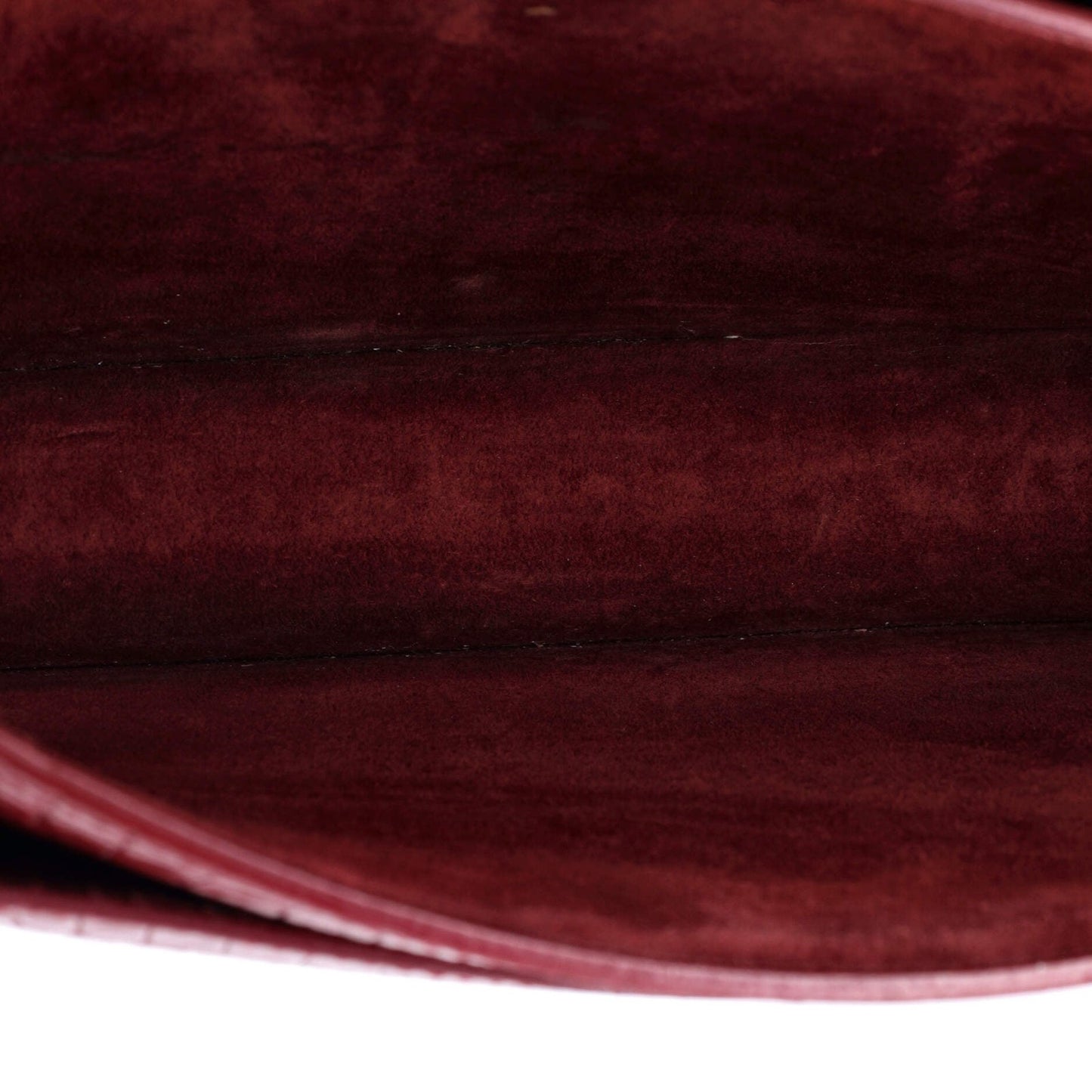 Saint Laurent Sunset Crossbody Bag Crocodile Embossed Leather Medium