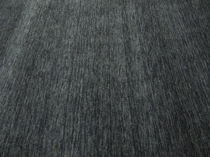 Solid Charcoal Hand-Loomed 9X12 Gabbeh Wool Rug