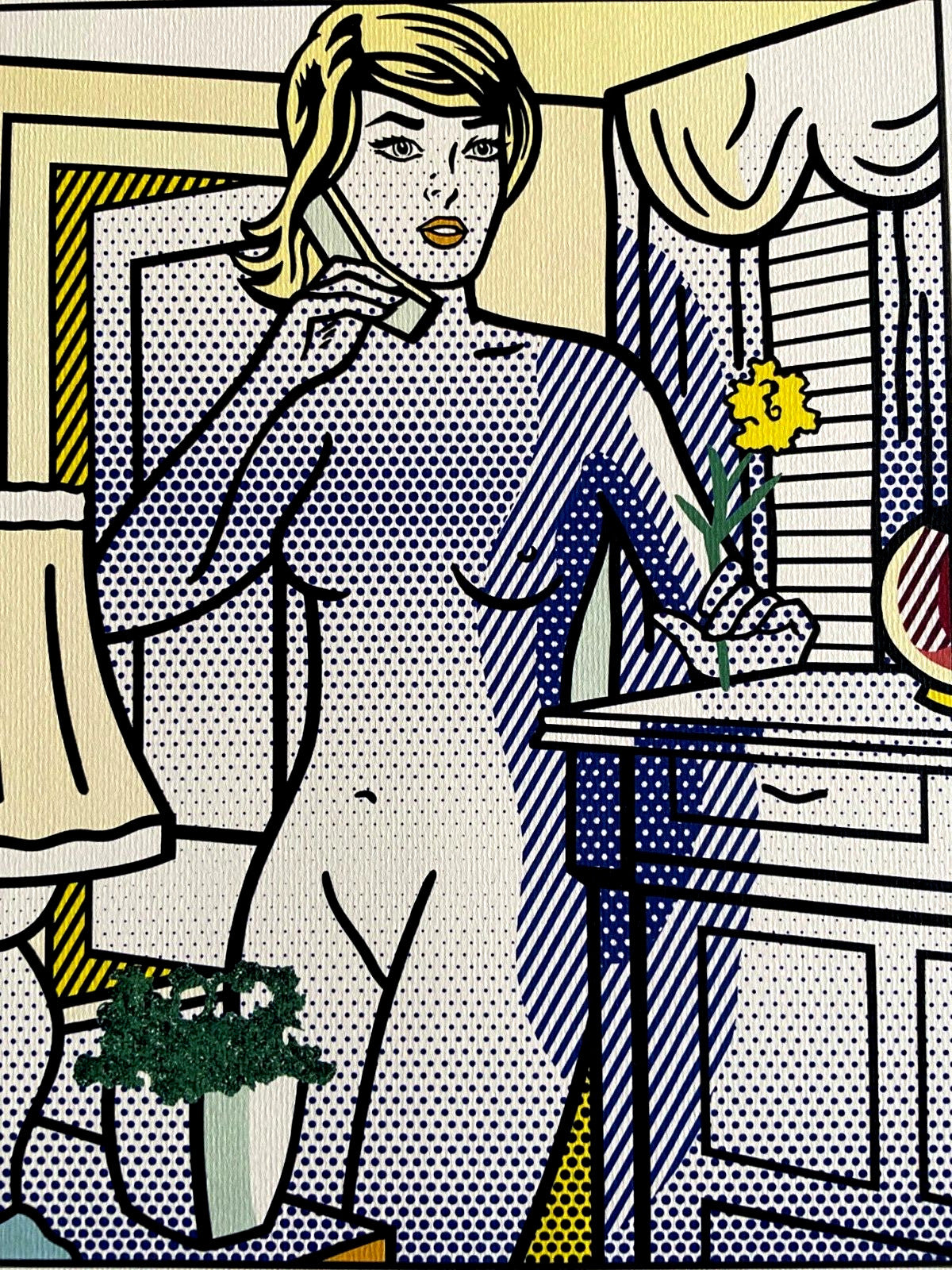 Roy Lichtenstein Lithograph Coa Signed Numbered By Hand Stamp