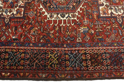 Semi-Antique Oriental Rug Rusty Red Geometric