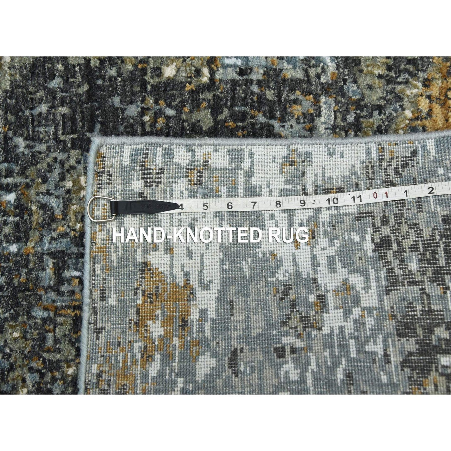 2'6"X20' Gray Soft Wool Hand Knotted Abstract Design Xl Runner Rug
