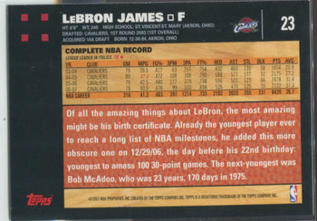 2007 Topps 50Th Anniversary #23 Lebron James Card