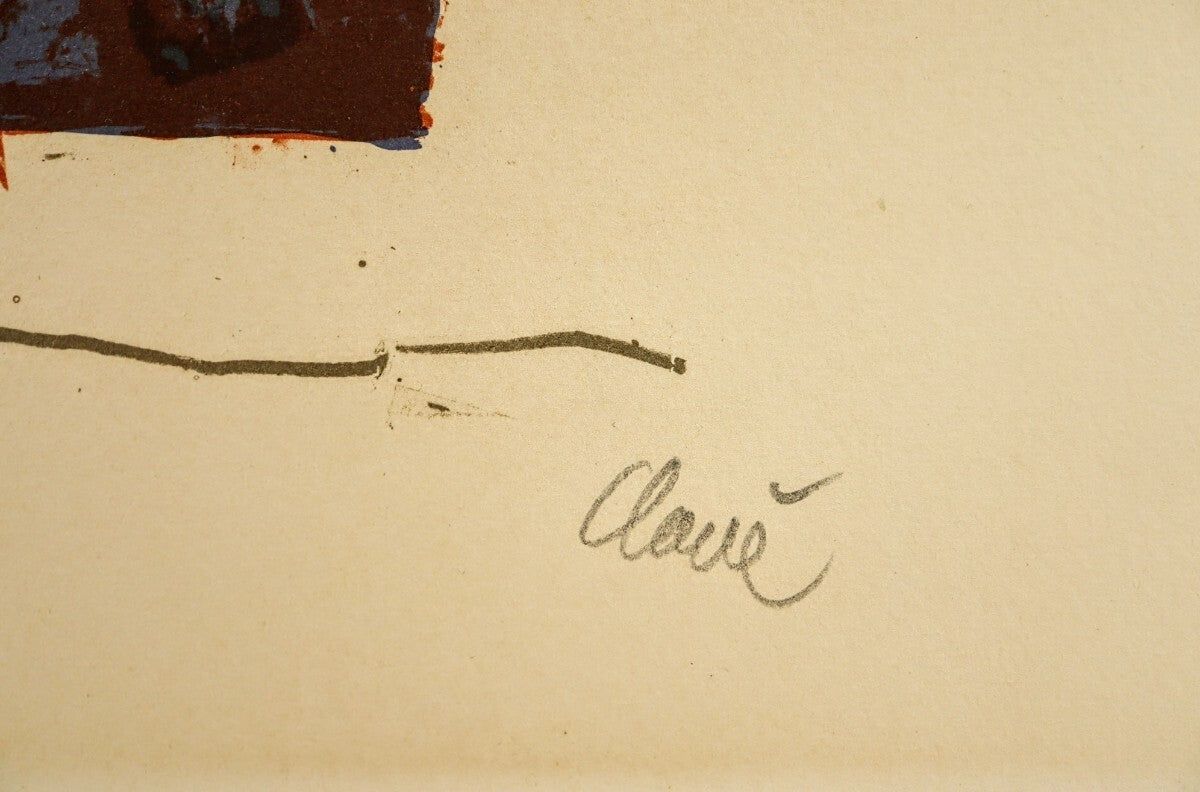 Antoni Clav 1970 Signed Lithograph With Embossing "Trobadors Vii" Ltd Ed 50