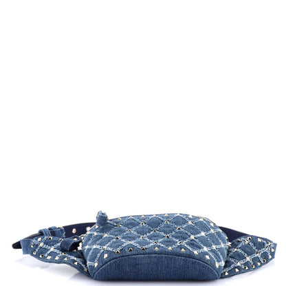 Valentino Garavani Rockstud Spike Belt Bag Quilted Denim