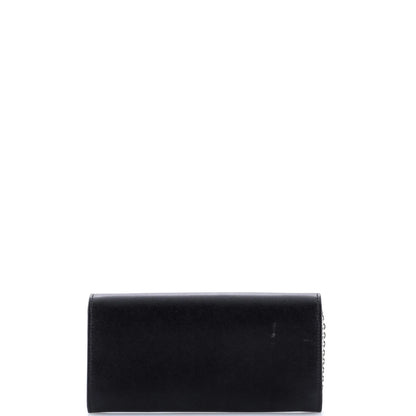 Fendi Logo Continental Wallet On Chain Studded Leather