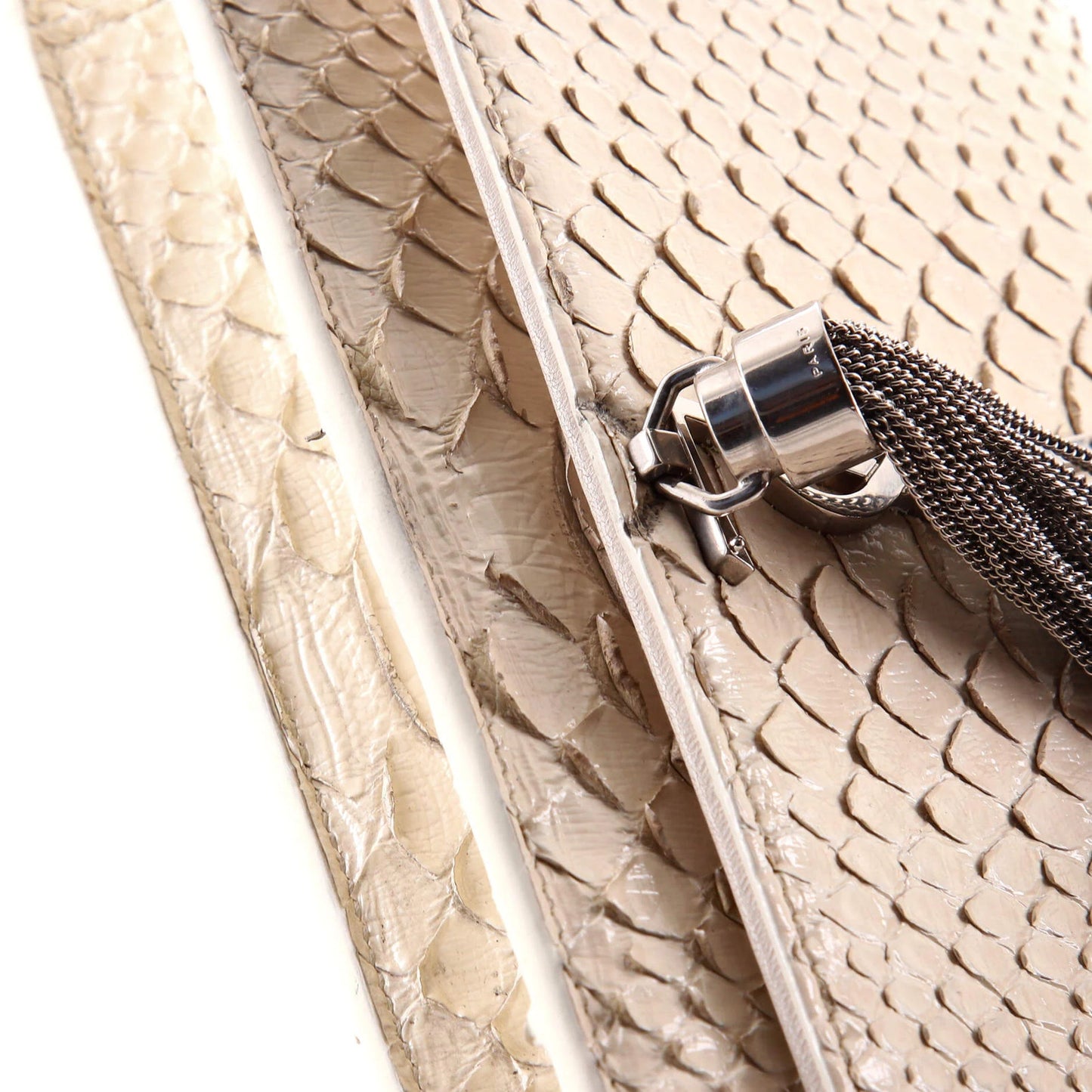 Saint Laurent Classic Monogram Tassel Crossbody Bag Python Embossed Leather