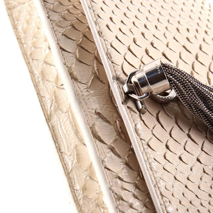 Saint Laurent Classic Monogram Tassel Crossbody Bag Python Embossed Leather