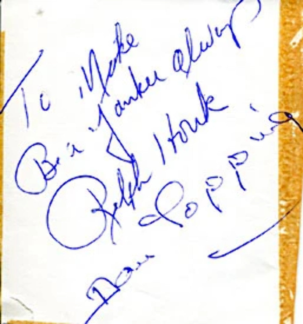 Dan Topping Autographed / Signed Cut