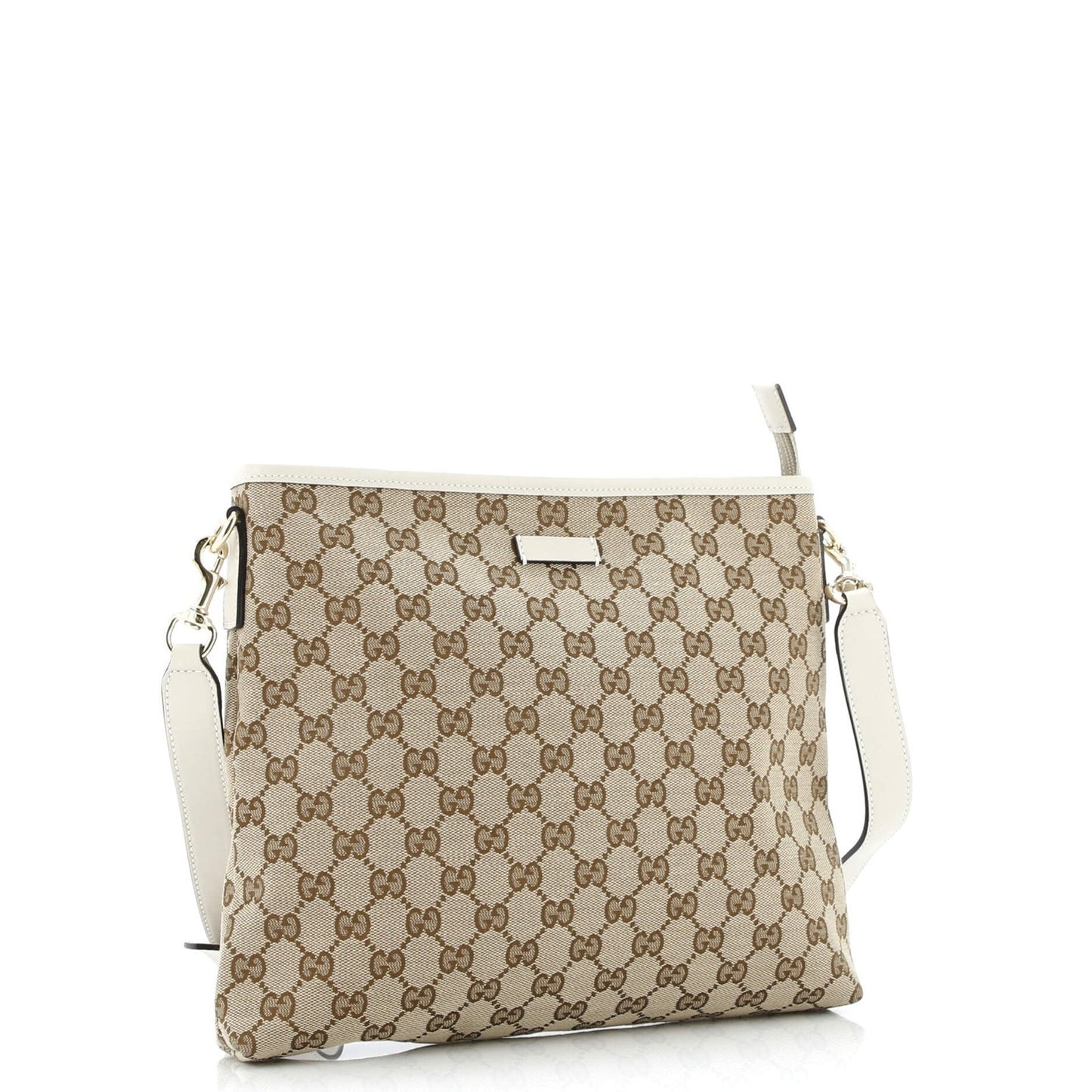 Gucci Flat Messenger Bag Gg Canvas Medium