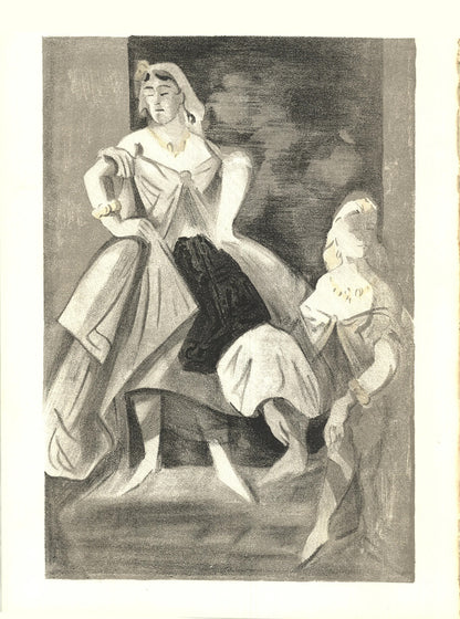 Lena Leclercq Les Femmes Dans L'Atelier Iv " Lithograph Vintage