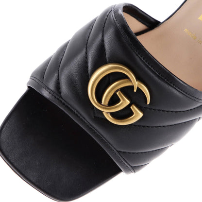Gucci Women'S Marmont Slide Heeled Sandals Matelasse Leather